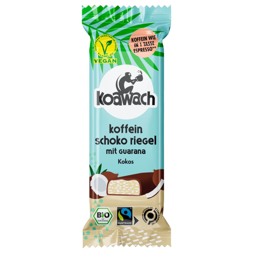 Koawach Bio Koffein-Schoko-Riegel Kokos vegan 40g